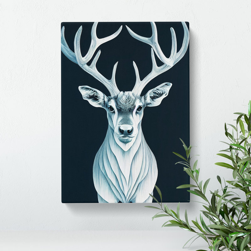 Illuminating Stag - Wrapped Canvas Print, Wrapped Canvas, 50cm H x 35cm W x 3cm D