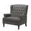 Fauteuil inclinable surdimensionné en tissu à oreilles avec garniture cloutée et coutures capitonnées à boutons pour le salon, la chambre à coucher