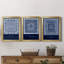 Indigo Tile I - ensemble de 3 impressions sur toile encadrées-73082890-73082893