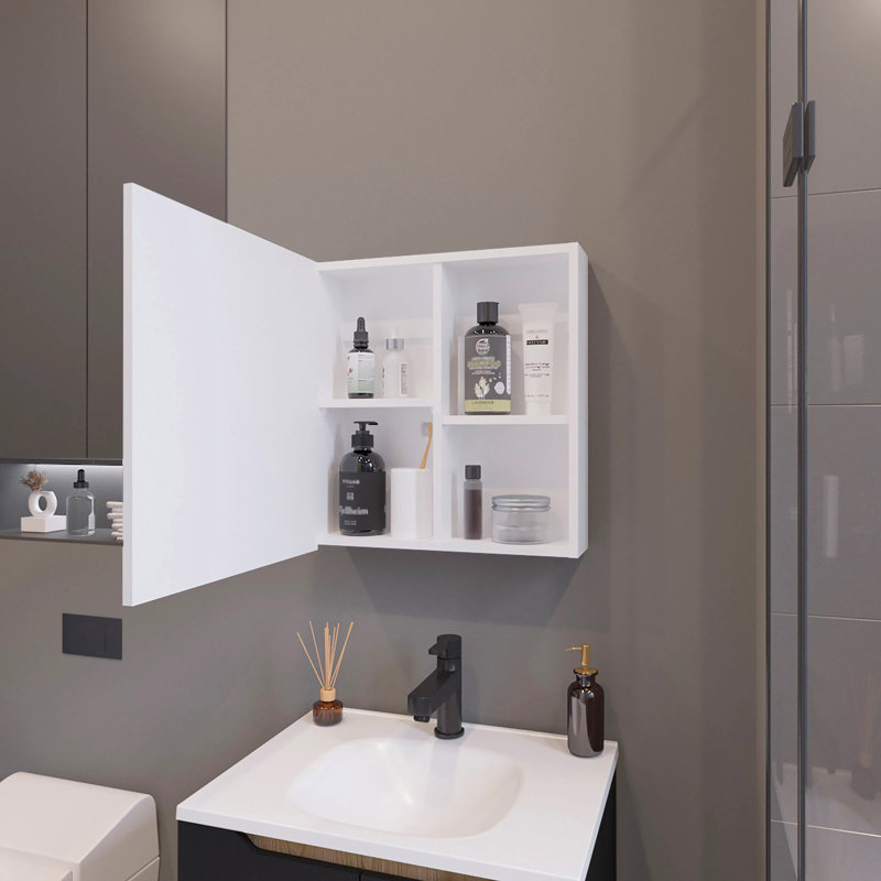 Pharmacie avec miroir inclus et 1 porte, Blanc