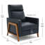 Fauteuil inclinable Mid-Century moderne avec cadre en bois exposé et cuir fleur
