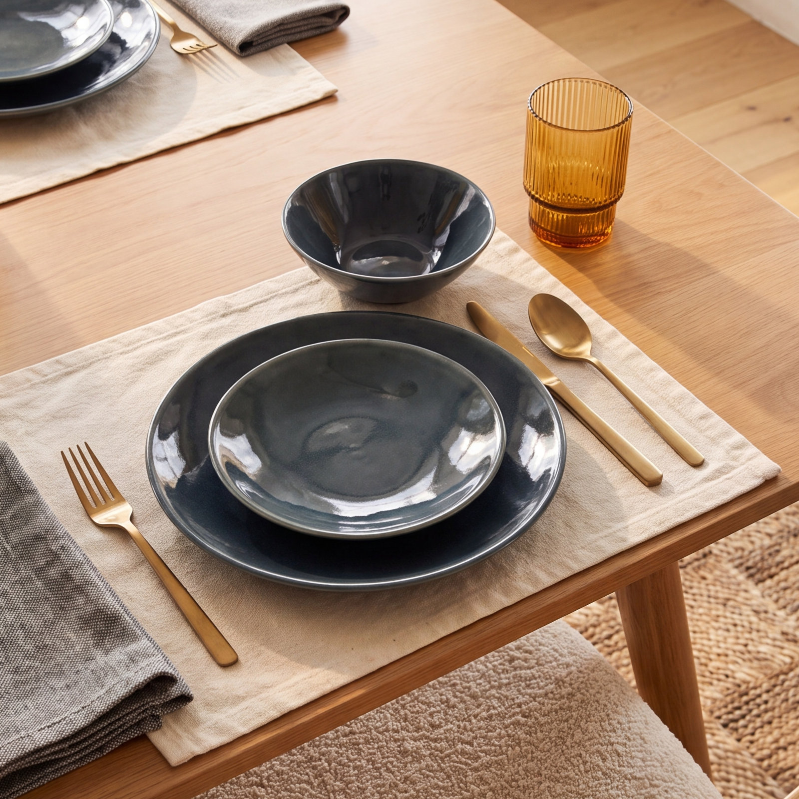 Beth Stoneware Dinnerware Set, Adriatic