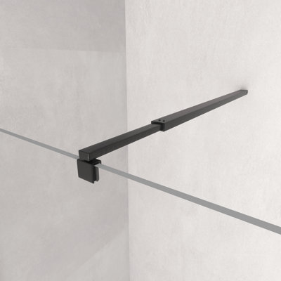 Shower Screen Support Bar-adjustable 750mm To 1350mm, Fits 6-10mm Glass For Wet Room Shower Enclosures