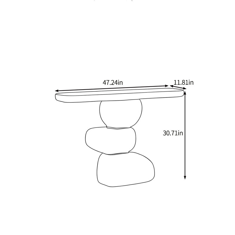 Yishaï, H 30,71 po x l 47,24 po x P 11,81 po, Noir
