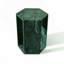 Table d'appoint luxueuse en marbre naturel vert luxueux, table de bout hexagonale avec finition polie pour un décor de salon moderne-241780439