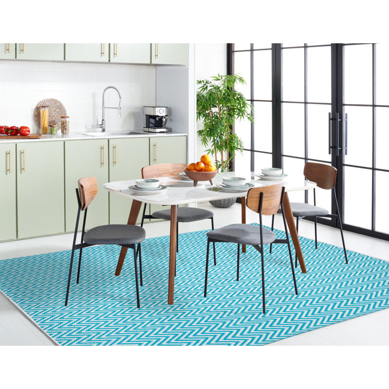 Haqeem Hand Woven Cotton Chevron Rug, Rectangle 8' x 10'