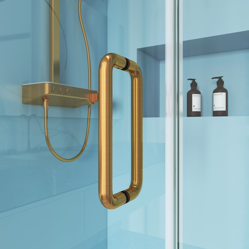 Poignée de porte de douche 8 po dos à dos - Plaque de traction ronde double face de 203 mm pour verre épais de 1/4 po à 1/2 po, acier inoxydable