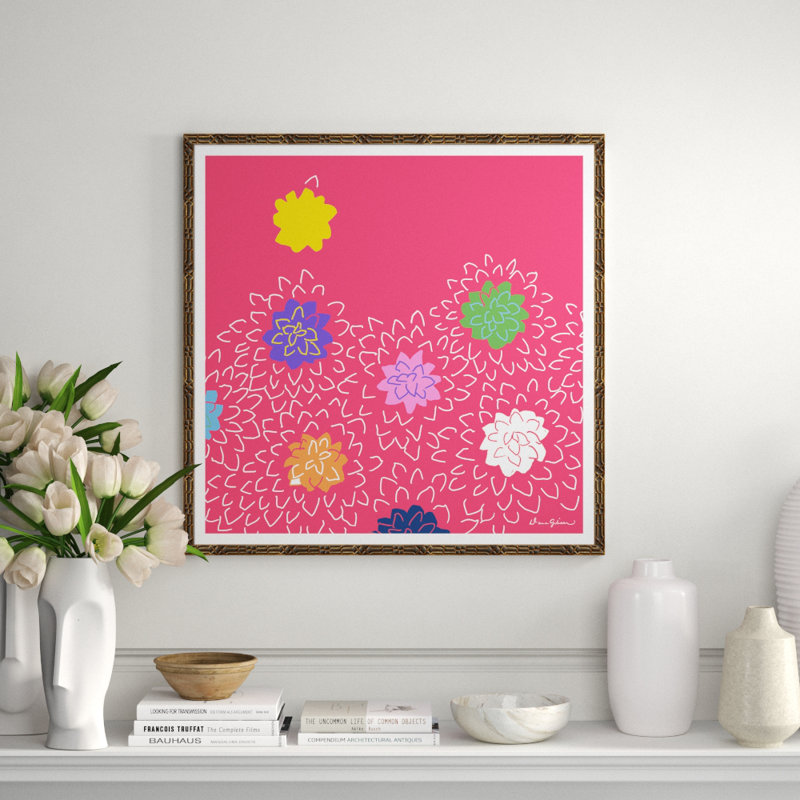 Chrysanthemums Giclee Print by Dana Gibson, Brown, 33.5” H x 33.5” W x 1.5” D