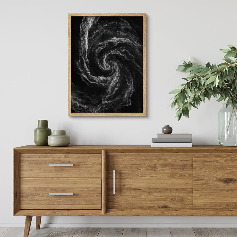 Reproduction d'art encadrée abstraite pour décoration intérieure moderne - 11 po x 14 po, H 14 po x l 11 po, Naturel