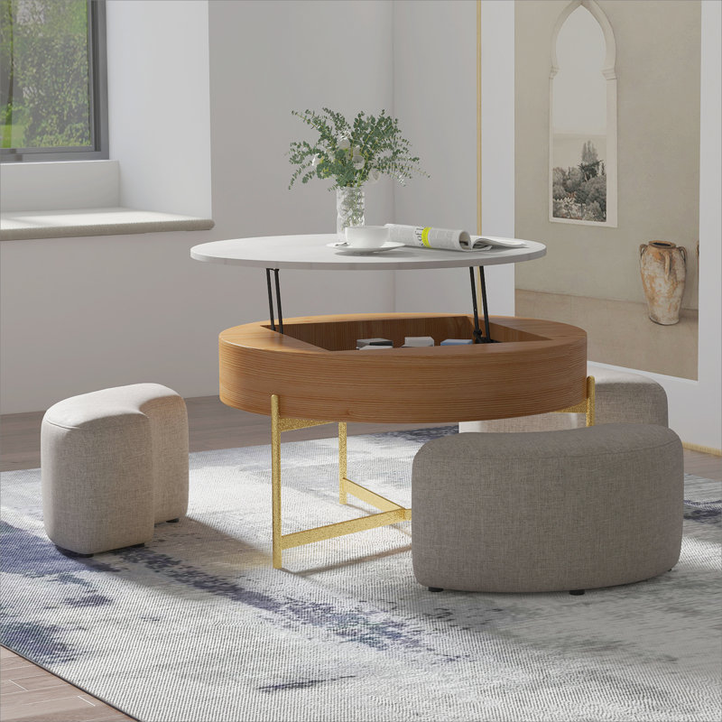 Ensemble de tables basses 31,5 po, Brun / beige clair