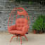 Chaises longues pivotantes de patio, chaise d'œuf en acier de rotin de Pe pour la maison de patio
