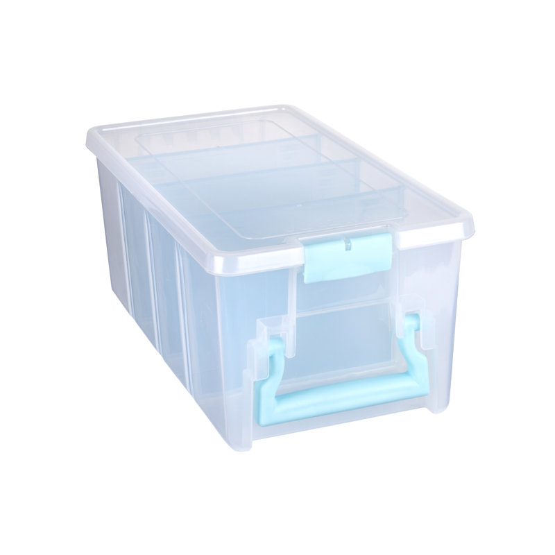 Boîte en plastique super semi satchel, Blanc / Bleu