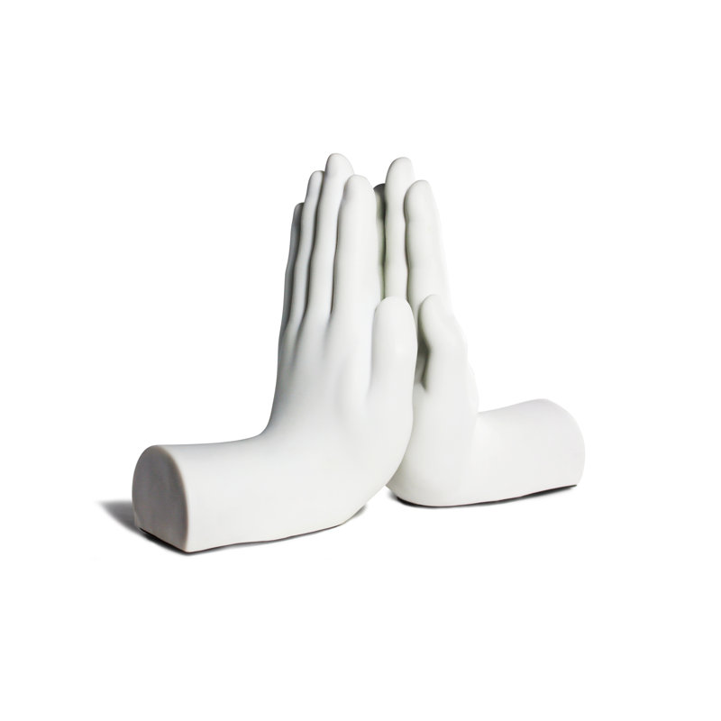 Modern & Contemporary Resin Non-Skid Bookends, White