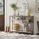 100cm Geometric Art Console Tables for Entryway, Skinny Entry Table with 4 Tier Storage Shelves, Easy to install