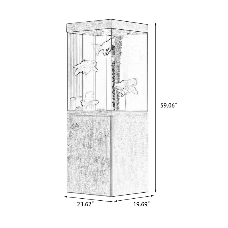 Aquarium 40-47 gallons, 23.62, Light Black