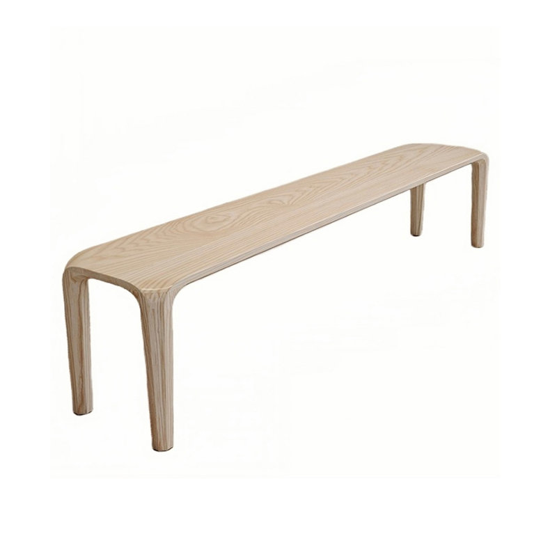 Banc en bois massif Niyaz, H 17,71 po x l 62,99 po x P 12,59 po