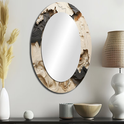 Miroir mural beige et brun