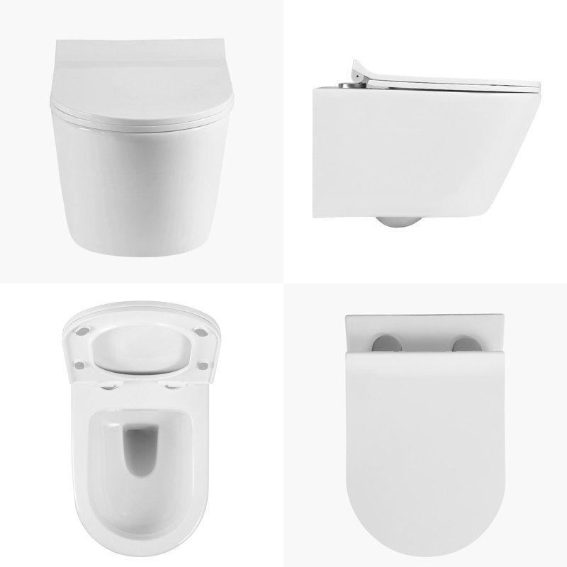 Belfry Bathroom Cobel LPF Round Wall Mounted Wall Hung Toilets (Seat Included)