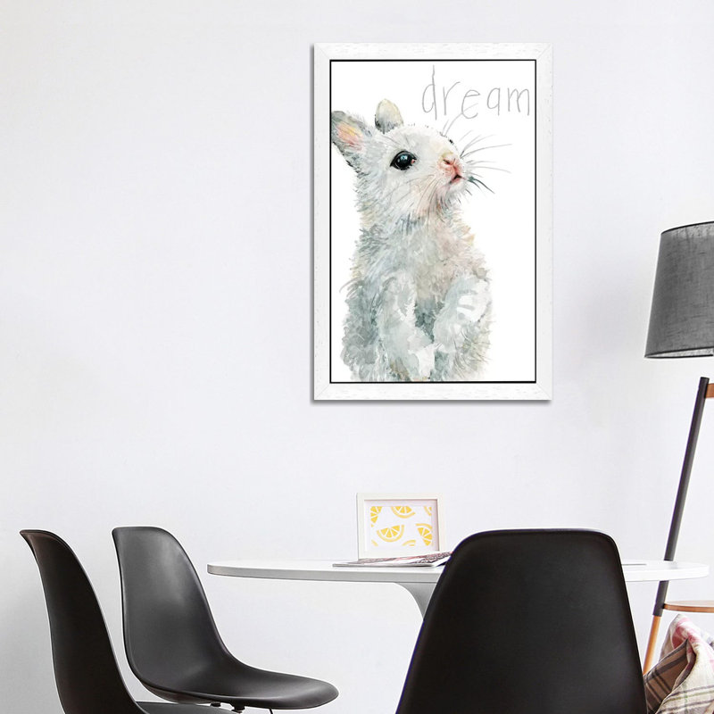 Forest Fur Baby Bunny by Carol Robinson - Floater Frame Painting on Canvas, White, 66.04 cm H x 45.72 cm W