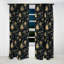 Opulence de fleur de damas noire et beige I - Rideau damassé - Rideau occultant - 1 panneaux-107555566