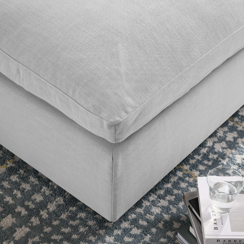 Modway Down-Filled Overstuffed Upholstered Sectional Sofa Ottoman, Light Gray 100% Polyester