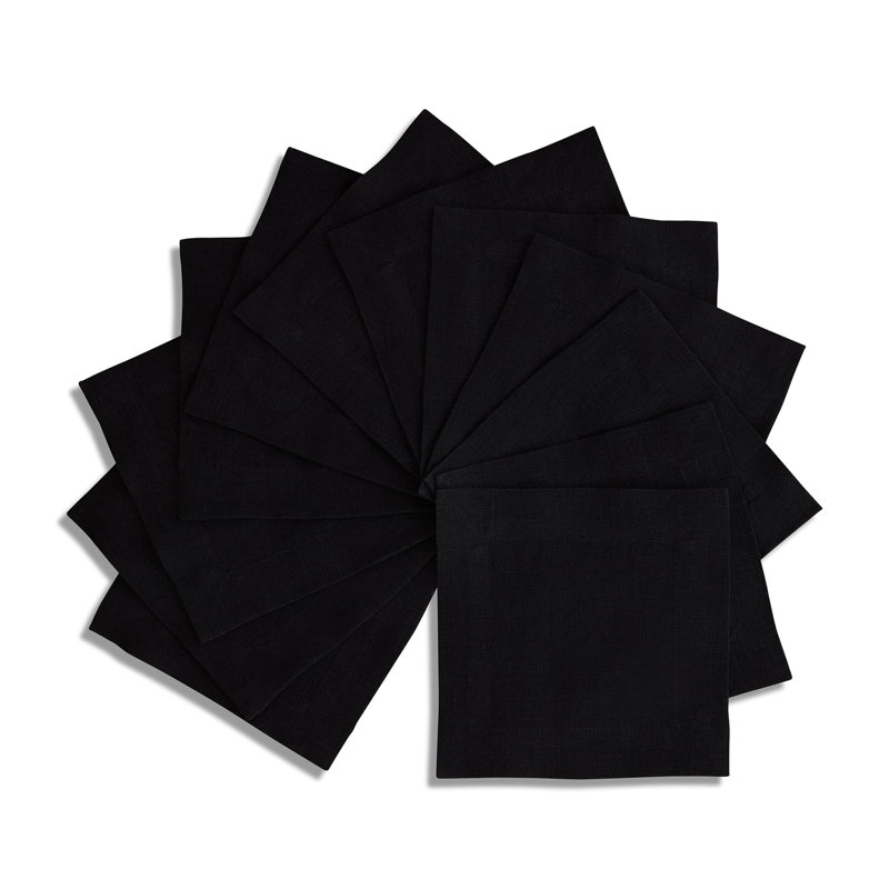 Sonoma - 100% Pure Linen Cocktail Napkins, Black