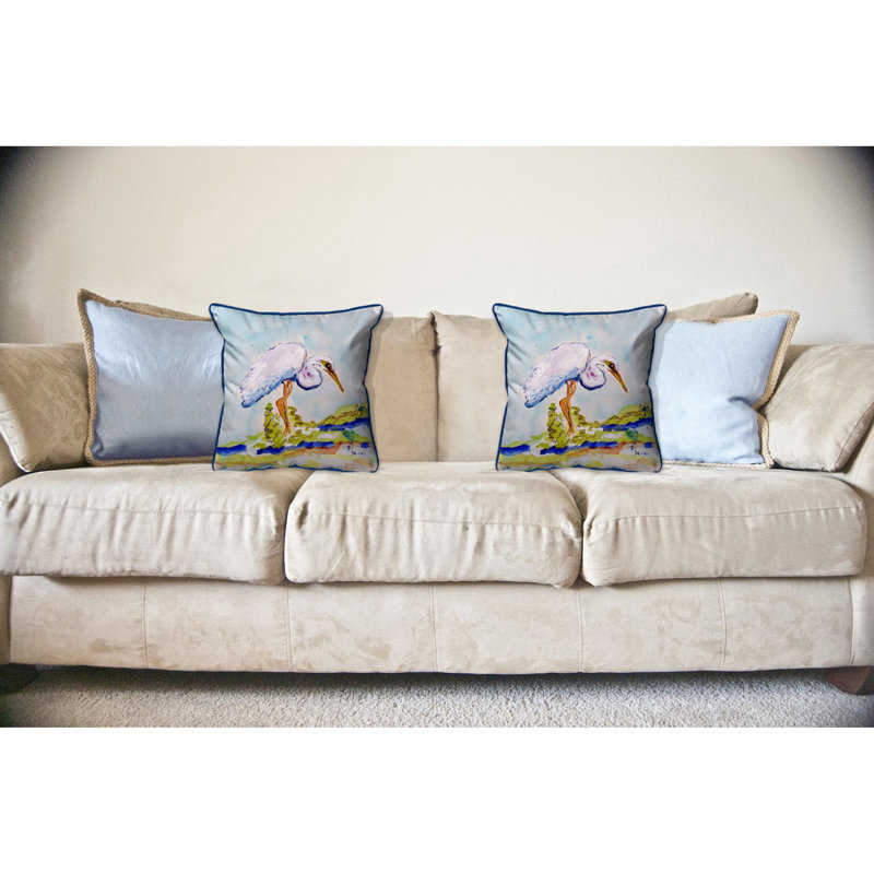 Housse de coussin carrée Egret Egret, H 18 po x l 18 po