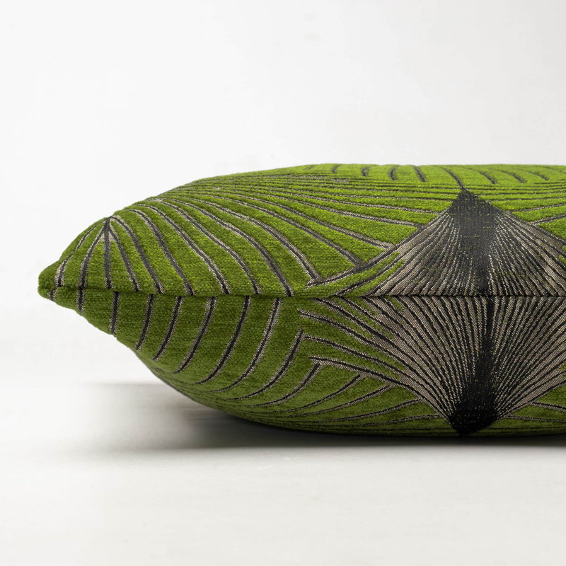 Art Deco Fan Cushion in Moss Green, 43x43cm, Cover only