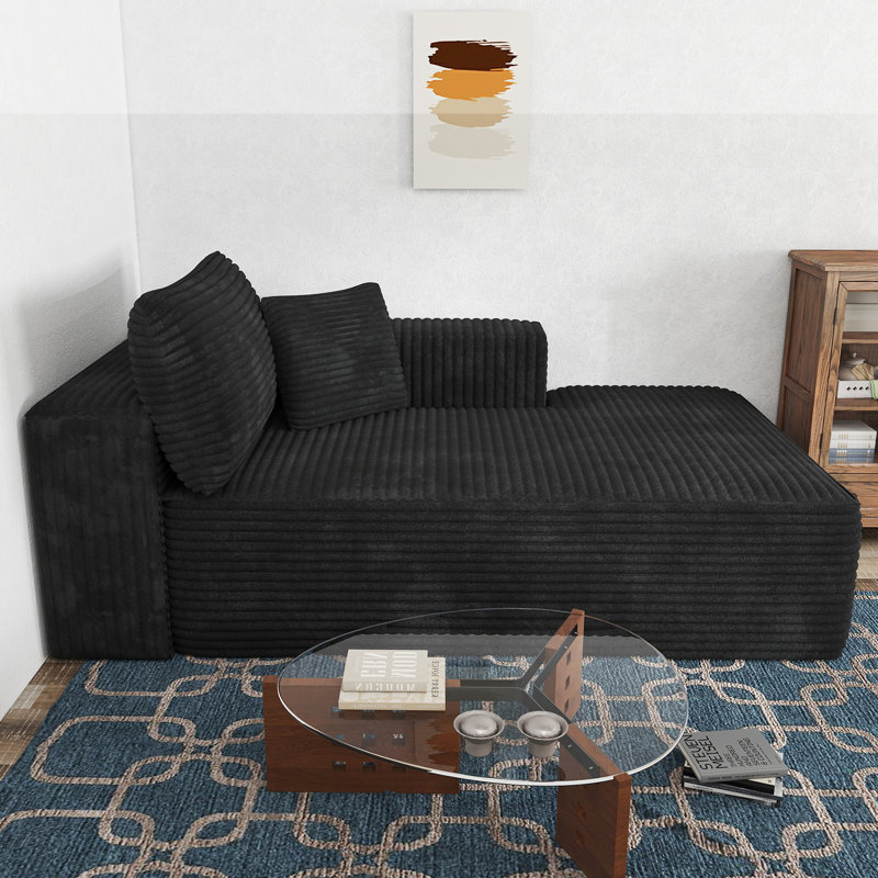Chaise Boneless Cloudy, aucun assemblage requis, chaise rembourrée moderne en velours côtelé avec assise profonde