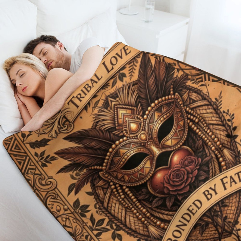 Jeté en flanelle Tribal Love Mask, 30 po x 40 po