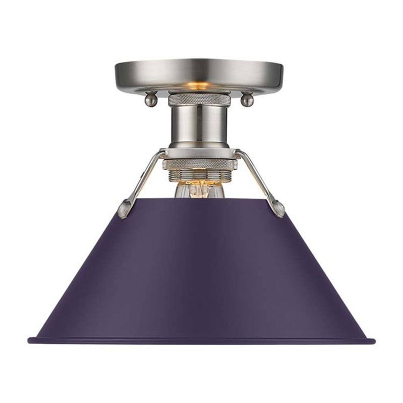 Plafonnier Orwell à une lumière - Étain - Abat-jour violet exotique, Étain, Mauve exotique