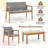 8 Pieces Outdoor Furniture Set, Acacia Wood Frame Sofa Set With Seat