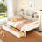 Daybed, Wood Slat Support, with Bedside Shelves and Two Drawers-71531705-71531654