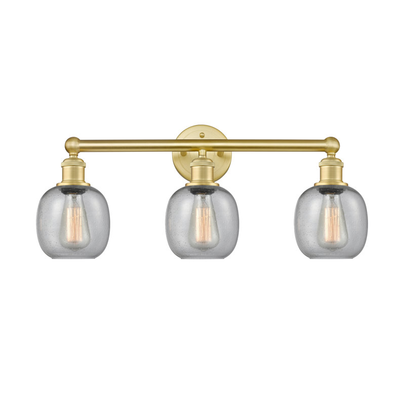 Éclairage pour meuble-lavabo de salle de bain 24 po 3 lumières Carlucci, Granuleux, Or satiné