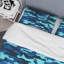 Camouflage bleu - ensemble de housse de couette abstrait - microfibre de polyester-517419262