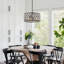 5 - Light Modern Dimmable Black Drum Crystal Chandelier,  Adjustable Height Pendant Light Fixture For Kitchen Island Dining Room Entryway-1777576817