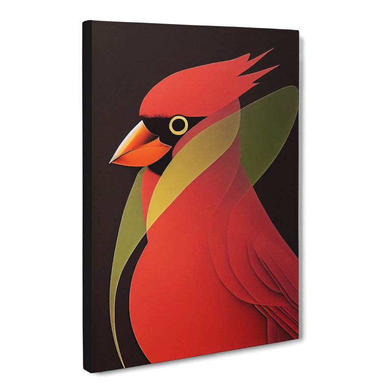 Cardinal Bird Smoke - Wrapped Canvas, 50cm H x 35cm W x 3cm D