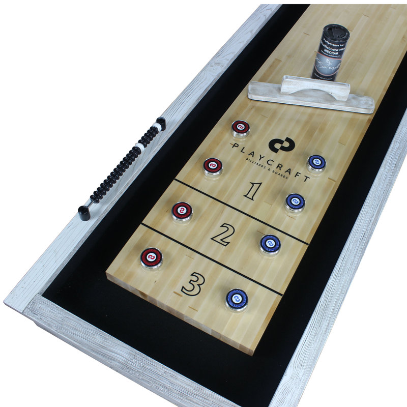 Montauk Whitewashed Solid Hardwood 9' Shuffleboard Table