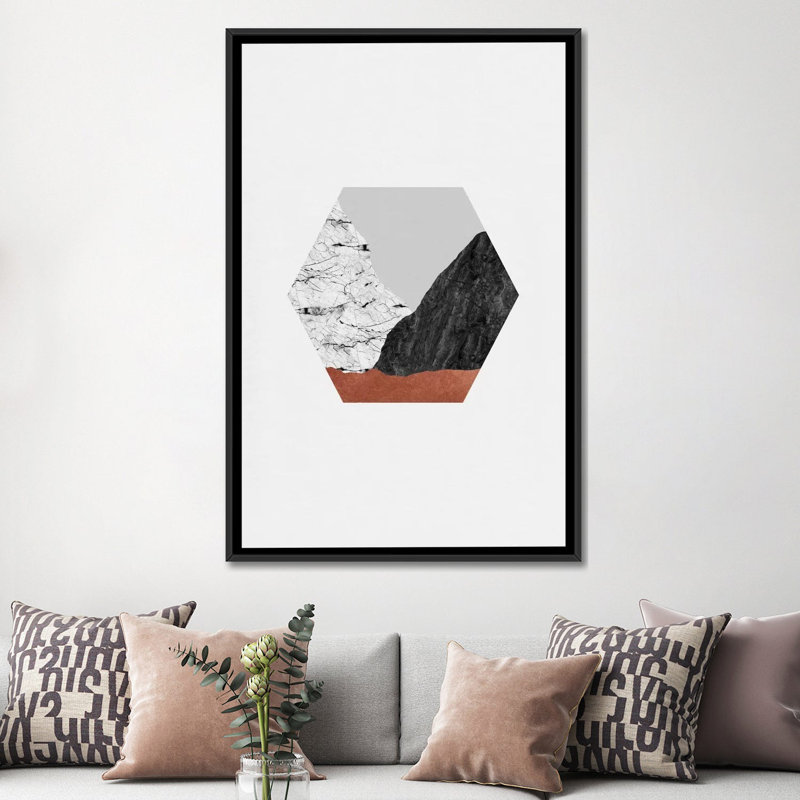 «Geometric I», impression sur toile, H 60 po x l 40po x P 1,5 po, Toile tendue, Pas de tapis