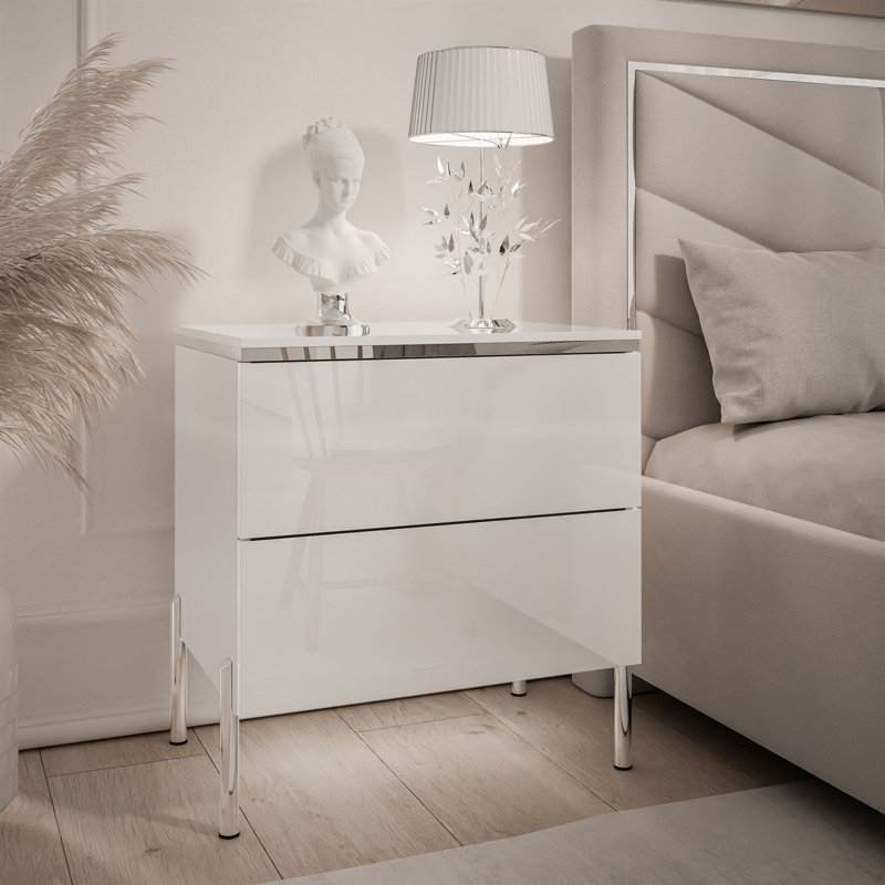 50cm W Manufactured Wood Bedside Table
