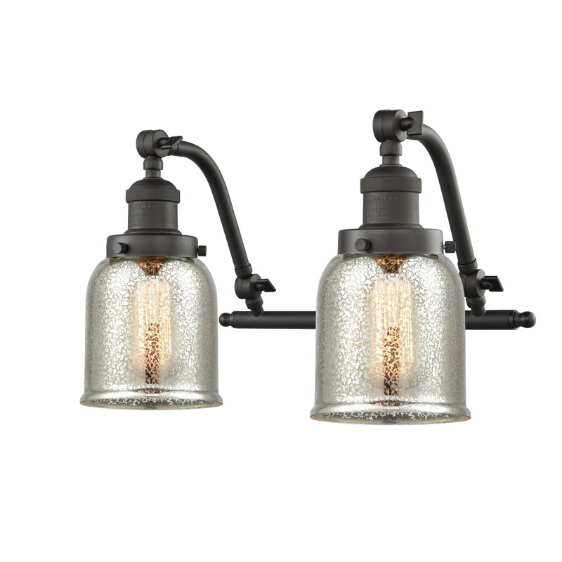 Bonomo 2 - Light Dimmable Vanity Light, Oil Rubbed Bronze, 6 Watt Vinage LED Bulb, Silver Plated Mercury