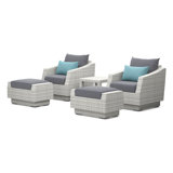 Cannes 5 Piece Club Seating Group with Cushions