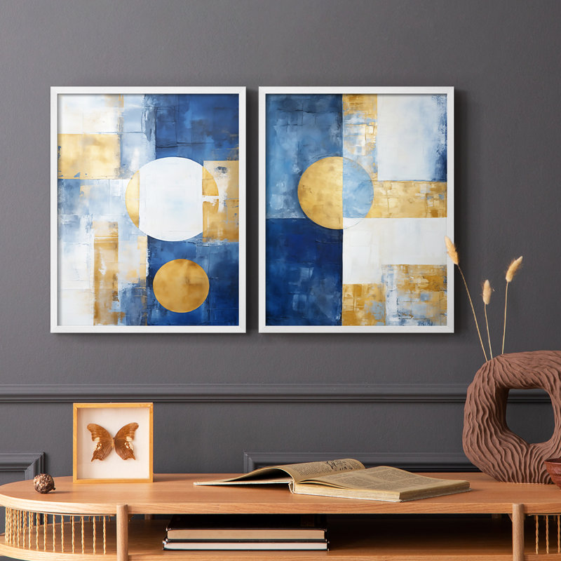 Série ABSTRACT Dxxiv - reproduction encadrée de qualité supérieure - prête à être accrochée - aucun clou requis - aucun clou requis