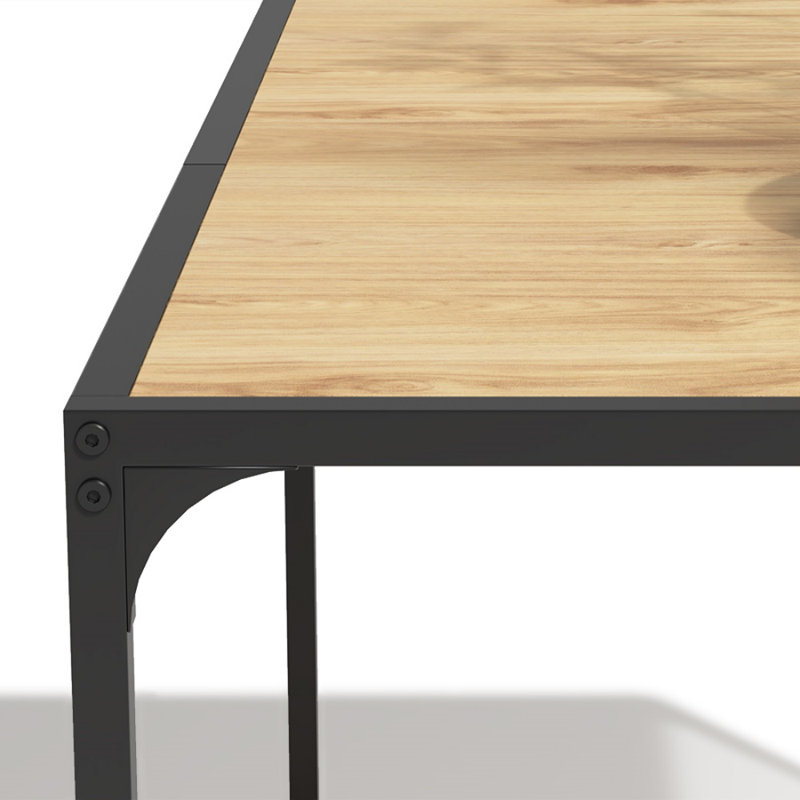 Industrial Style Rectangular Dining for 4-6, Wood Grain Tabletop, Modern Kitchen And Dining Room Table, Light Oak