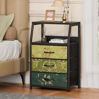 Table de chevet à 3 tiroirs, petite commode de rangement vintage, commode de chevet