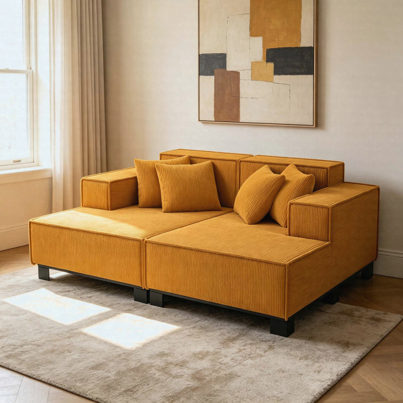 Canapé-lit rembourré Modern, Orange