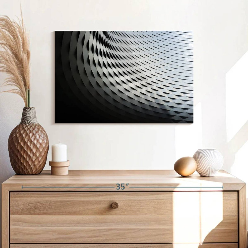 Lilie Abstract Silver Structure, 16" H x 24" W