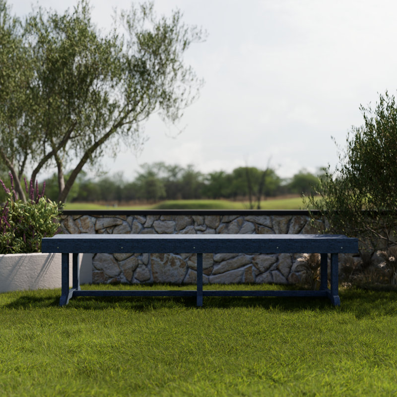 Plastic Outdoor Bench, Patriot Blue, 68”