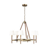 Katie 6 - Light Dimmable Wagon Wheel Chandelier