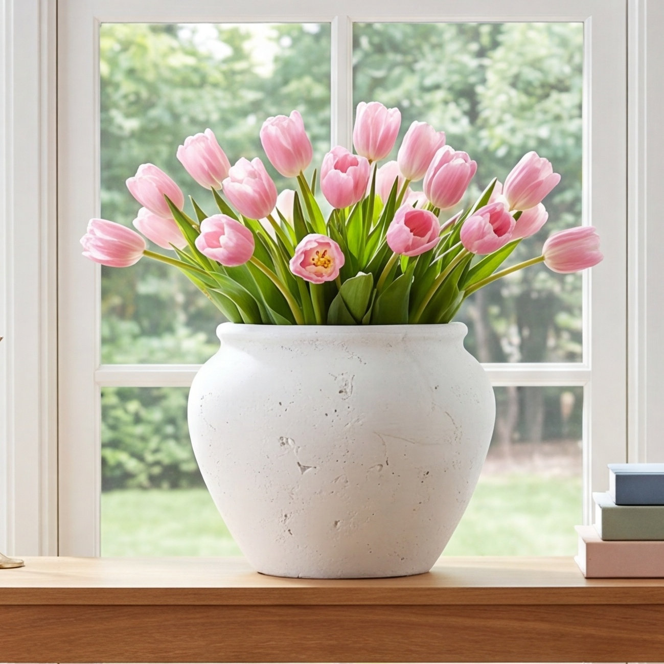 Suzette Handcrafted Table Vase, White